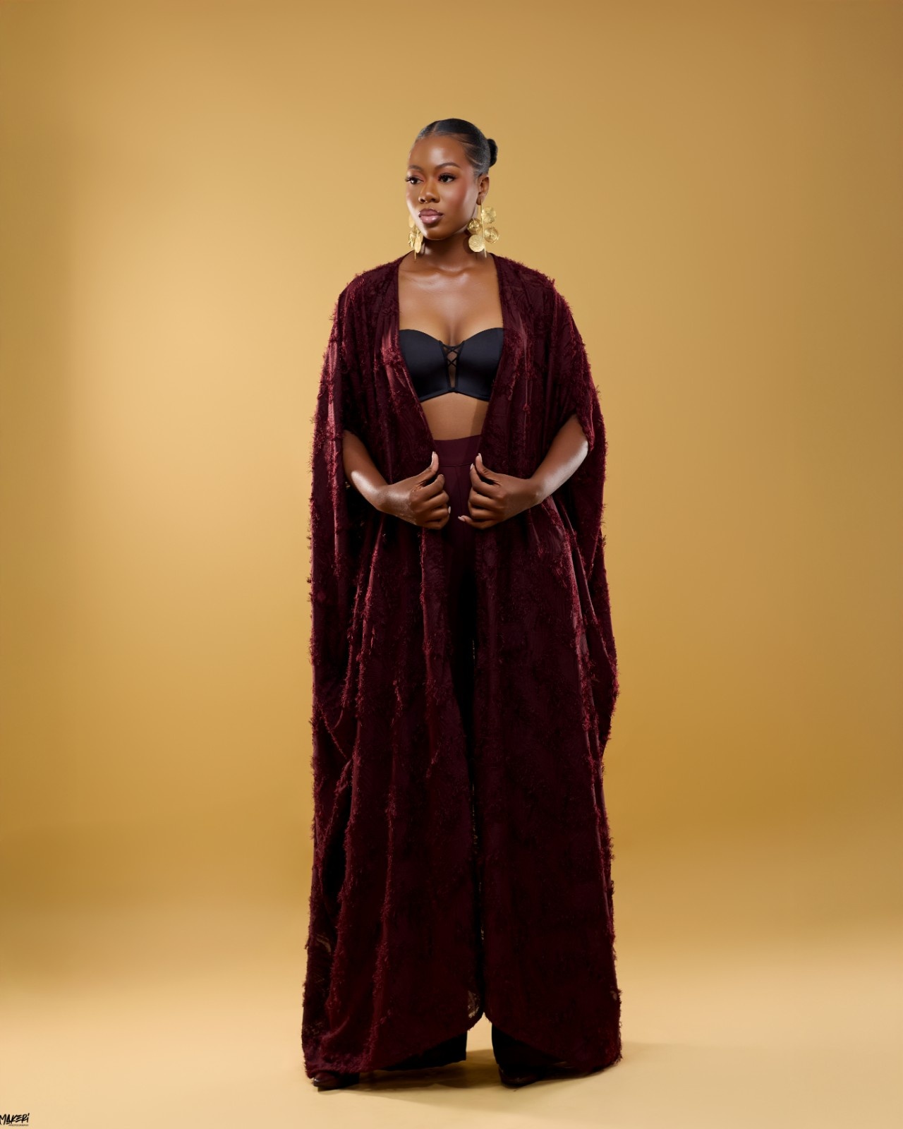 Ensemble Kimono Long Carpe Bordeaux